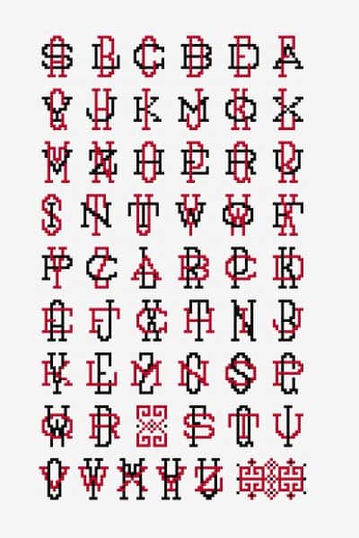 kruissteek alfabet patronen